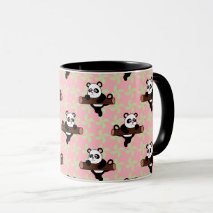 Cute Panda Pattern on Pink – Kawaii Seamless  Mug