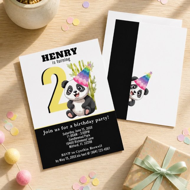 Cute Panda - Personalised Birthday Invite (Creator Uploaded)