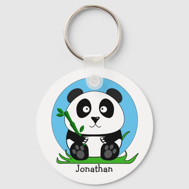 Cute Panda Personalised Key Ring (Front)