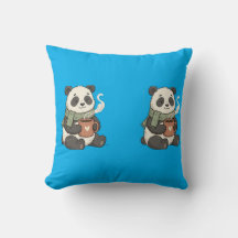 Cute Panda Pillow - Snuggle Illustration