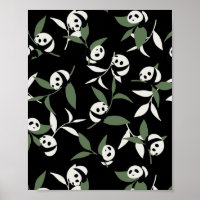 Cute Panda Playing Bamboo Garden