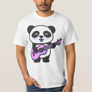 Cute Panda Playing Pink Guitar T-Shirt