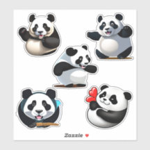 Cute Panda Poses Sticker