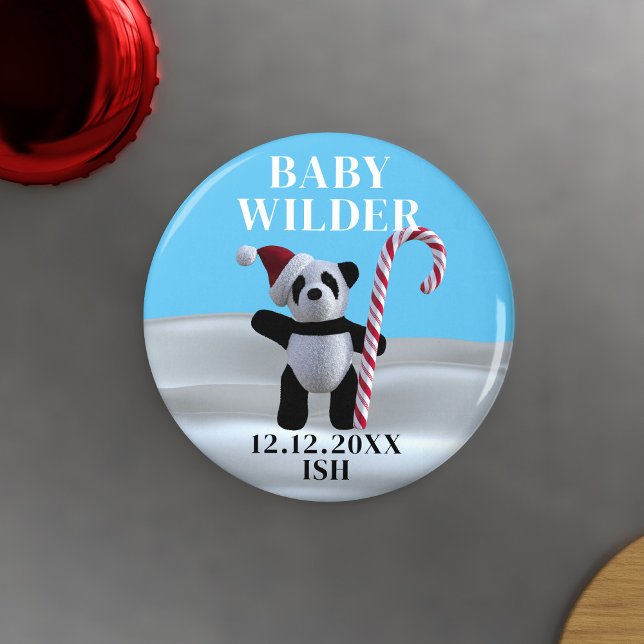 Cute Panda Pregnancy Announcement Magnet (A cute panda magnet waiting for you to add your due date. )