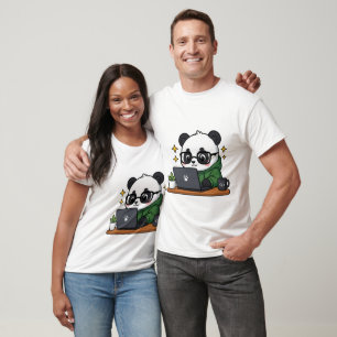 Cute Panda Programmer Coding Laptop Kawaii Coder T-Shirt