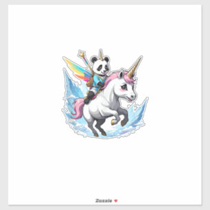 Cute Panda Riding Unicorn Girls Kids Women Rainbow