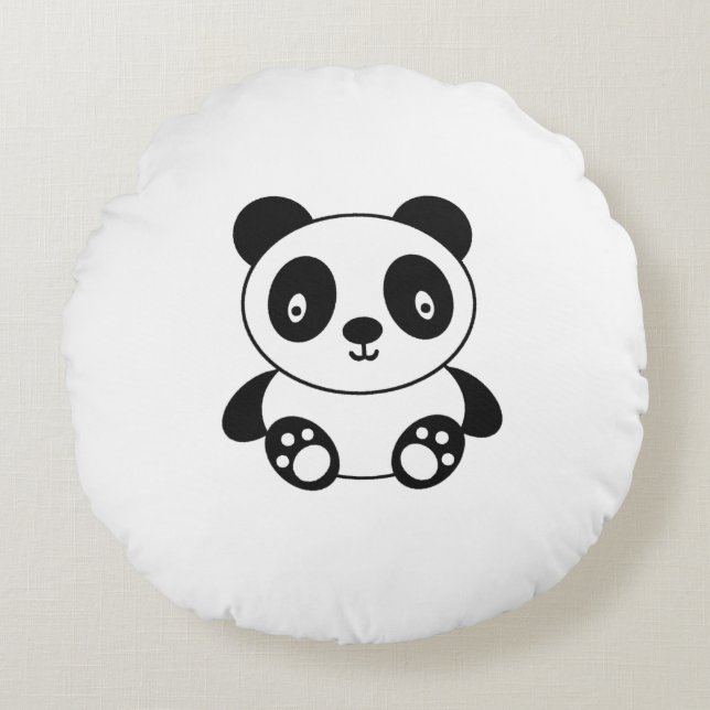 Cute Panda Round Cushion (Front)