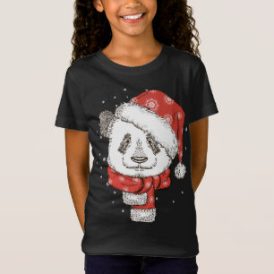 Cute Panda Santa's Hat Christmas Panda Bear Lover  T-Shirt