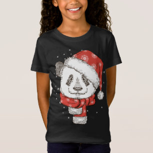 Cute Panda Santa's Hat Christmas Panda Bear Lover T-Shirt