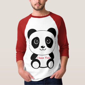 Cute Panda say I love You. Sitting. T-Shirt