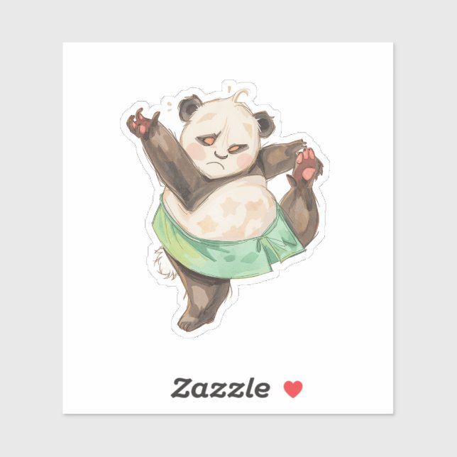 Cute Panda Scrapbook Sticker | Ballet Cartoon (Sheet)