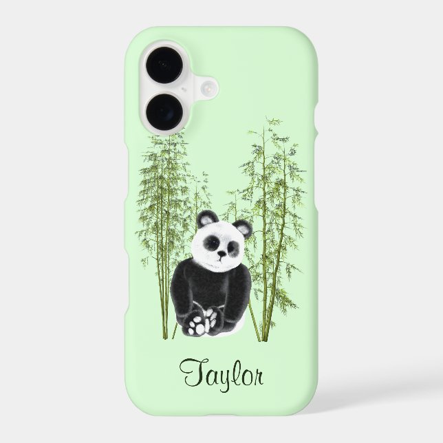 Cute Panda Sitting in Bamboo (Back)