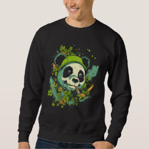Cute Panda Splash Animal Face  Splash Paint Graphi Sweatshirt
