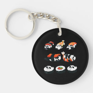 Cute Panda Sushi Hug Maki Lover Funny Kawaii Food Key Ring