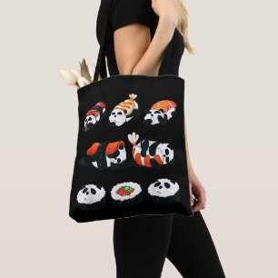 Cute Panda Sushi Hug Maki Lover Funny Kawaii Food Tote Bag