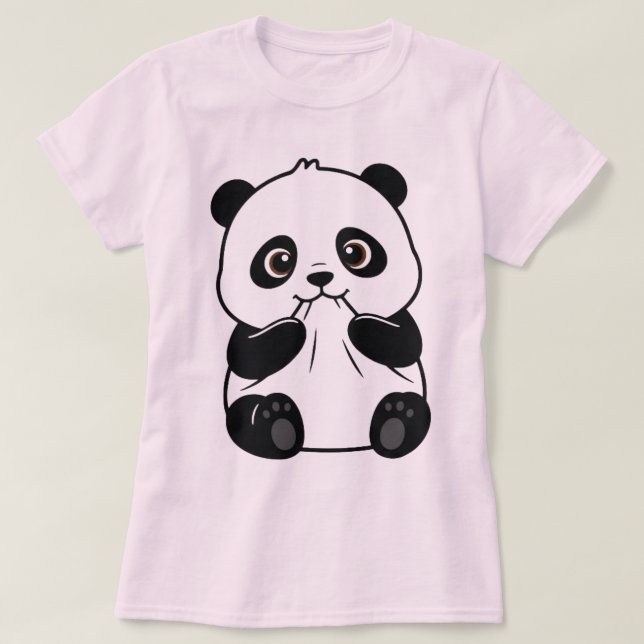 Cute Panda T-Shirt (Design Front)