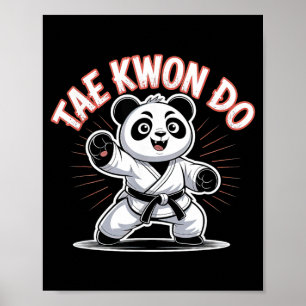 Cute Panda Taekwondo - Funny Korean MMA TKD Poster