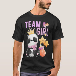 Cute Panda Team Girl  Gender Reveal Baby Shower Pa T-Shirt