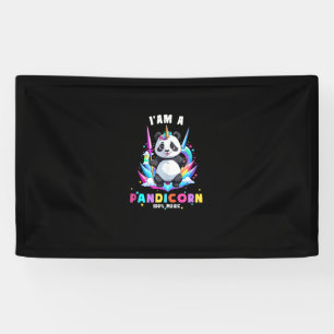 Cute Panda Unicorn I'am A Pandicorn Magic Girl Wom Banner