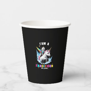 Cute Panda Unicorn I'am A Pandicorn Magic Girl Wom Paper Cups