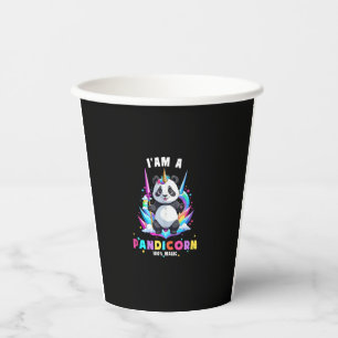Cute Panda Unicorn I'am A Pandicorn Magic Girl Wom Paper Cups