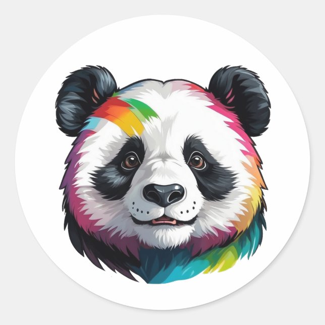 cute panda water colour art sticker (Front)