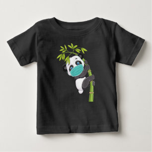 Cute Panda Wear Face Mask Funny Panda Gift Baby T-Shirt