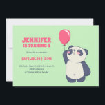Cute Panda With Balloon Cartoon Kids Birthday Invitation<br><div class="desc">Cute design for kids,  boys or girls who love panda. Perfect for animal theme birthday party. You can customise the wording to fit other occasions.</div>