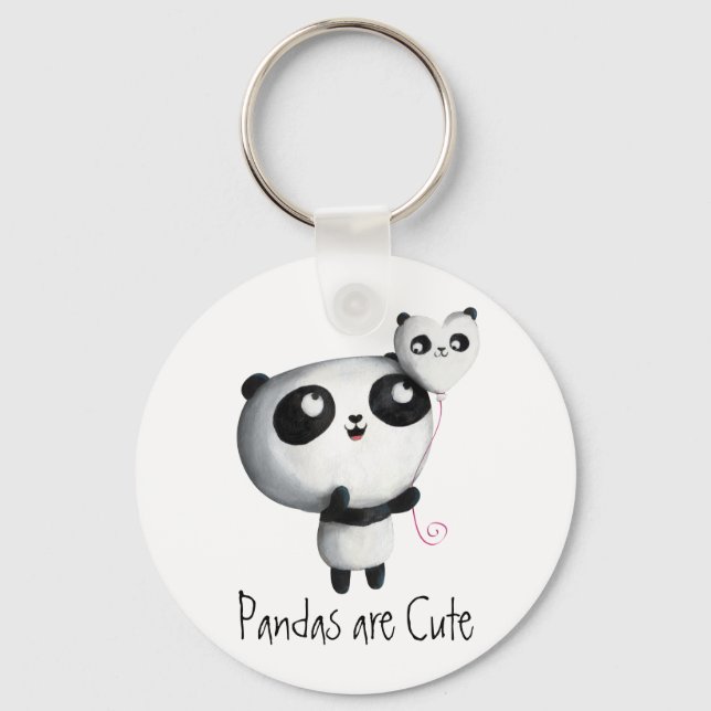 Cute Panda with Balloon Key Ring (Front)
