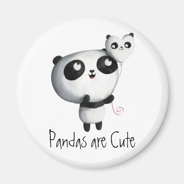 Cute Panda with Balloon Magnet (Front)