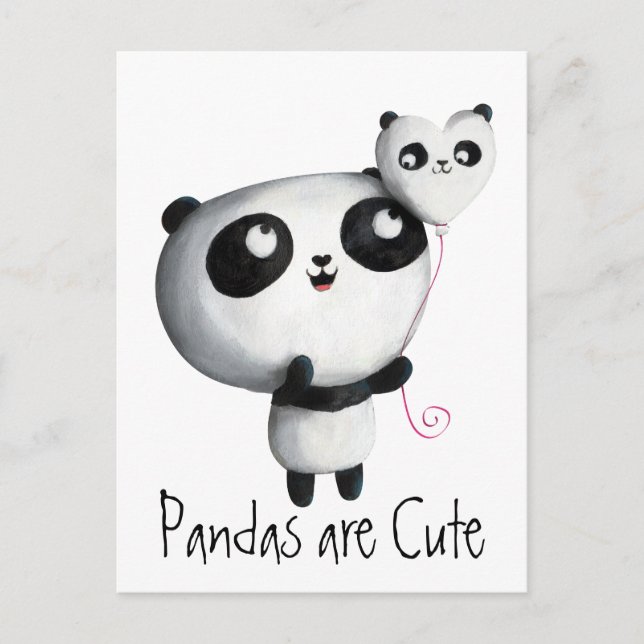 Cute Panda with Balloon Postcard (Front)