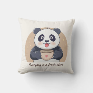 Cute Panda with Coffee Cushion