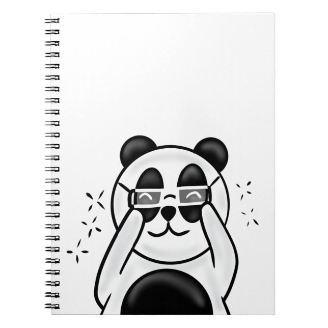 Cute Panda With Glasses Notebook (Front)