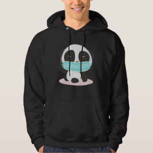 Cute panda with mouth guard  for animal hoodie