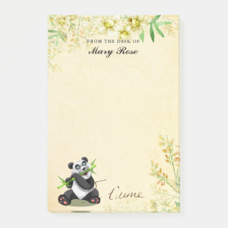 Cute Panda With Yellow Flowers Notes