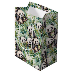 Cute Pandas and Bamboo Medium Gift Bag