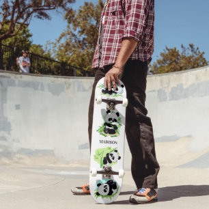 Cute Pandas custom name Skateboard