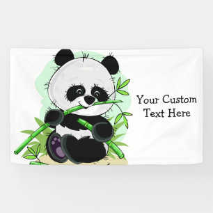 Cute Pandas custom text & colour banner