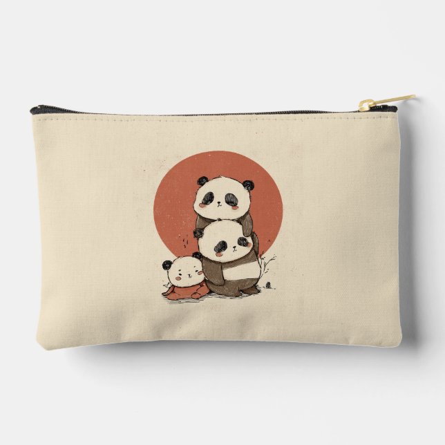 Cute Pandas Design Accessory Pouch (Back)