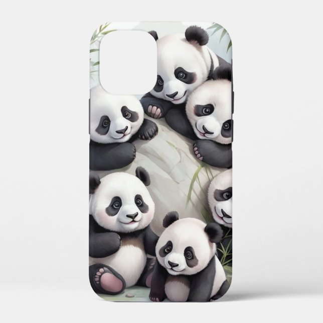 Cute Pandas Group Photo Case-Mate iPhone Case (Back)