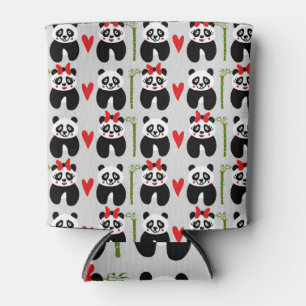 Cute Pandas Hearts: Children's Pattern Can Cooler