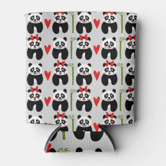 Cute Pandas Hearts: Children's Pattern Can Cooler
