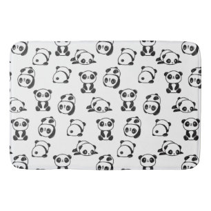 Cute Pandas Pattern  Bath Mat