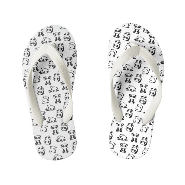Cute Pandas Pattern   Kid's Jandals (Footbed)