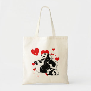Cute Pandas playing family Tote Bag