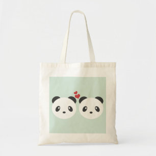 Cute pandas tote bag
