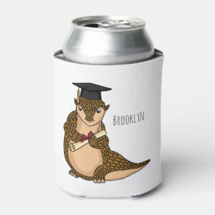 Cute pangolin graduating cartoon can cooler