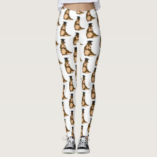 Cute pangolin graduating cartoon leggings