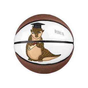 Cute pangolin graduating cartoon mini basketball