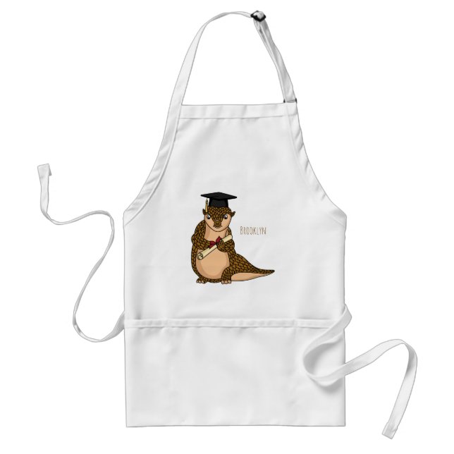Cute pangolin graduating cartoon  standard apron (Front)